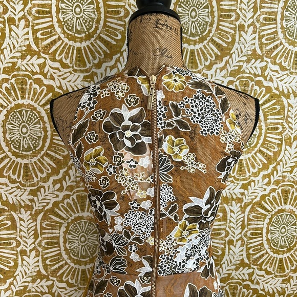 NWT Bronx And Banco Sicilia Floral Multi Lace Ruffle High-Low Gown Dress Sz XS - Picture 4 of 14